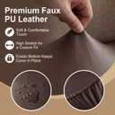CALBODE Waterproof PU Leather Seat Covers, Set of 6, Coffee | Stretch Chair Slipcovers, Soft Removable Washable, For Dining Chairs, Kitchen Seat Protectors