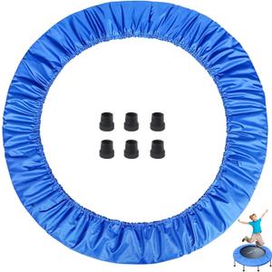 Mini Trampoline Spring Cover 36 Inch, Replacement Safety Pad with 6 Trampoline Leg Caps, 600D Thickened Oxford Cloth + Sponge + PE, Tear-Resistant Round Trampoline Cover (Cover Only)