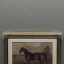 ARPEOTCY Vintage Gold Framed Horse Wall Art, Bedroom Bathroom Living Room Classic Horse Picture Wall Decor, Canvas Prints, Antique Picture Frame Rustic Paintings Home Farmhouse Decor, 13x16 Inch