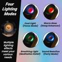 Decorative Night Light with Bluetooth Speaker | Cute Desktop Decor, Portable & Rechargeable, 4 Color Modes + White Noise | Ideal Gift for Home, Office, Travel |Black