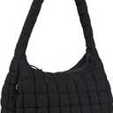Quilted Puffer Tote Bag Purse Puffy Crossbody Shoulder Bag, Lightweight Nylon Hobo Bag Puffer Carryall Bag for Women Girl