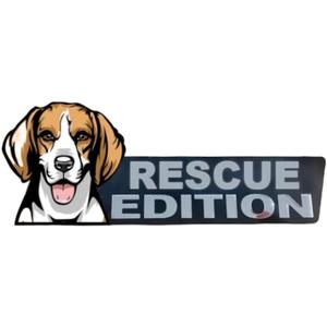 Dog Edition 3D Badge Automotive Decals, Laser Cutting Vehicle Emblem Stickers for Car, Truck, RV, Boat Exterior Decoration - Funny Animal Rescue Beagle Accessories