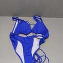 Sovoyontee 2026 Women's Sexy Cheeky One Piece Swimsuits High Cut Thong Bikini Bathing Suit Monokini (Blue, L)