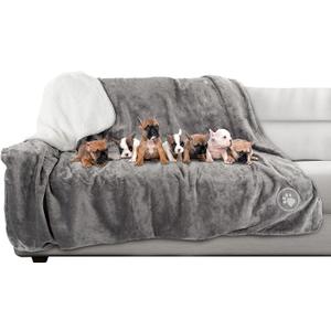 Waterproof Pet Blanket - 60x70-inch Reversible Throw Protects Couch, Car, Bed from Spills, Stains, and Fur - Dog and Cat Blankets by Petmaker (Gray) (X-Large)