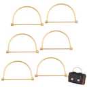 PH PandaHall 5pcs Gold Metal Purse Handles D Shape Bag Handles, Semicircle Purse Handles Replacement Clutches Handles Frame for Handmade Bag Purse Tote Bag Making Accessories, 3.2x5inches