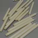 Rossesay Only 19 Pcs Flameless LED Taper Candles Battery Operated Taper Candles 5 Sizes of 6.5'', 7.7'', 8.8'', 10.0'', 11.2'' Flameless Candlesticks Flickering with 3D Flame for Wedding(Ivory White)