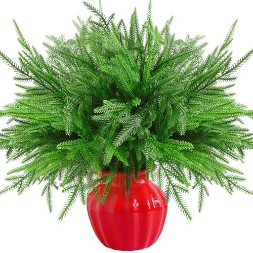 Bessny Christmas Norfolk Pine Branches - Set of 6 Artificial 18-Inch DIY Crafts for Xmas Indoor and Outdoor Home Decor.3