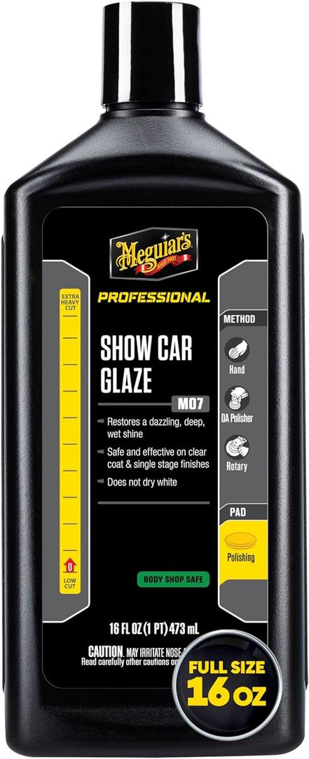 Meguiar's M716 Mirror Glaze Show Car Glaze, Exceptional Polish Restores a Deep Wet Shine - 16 Oz Bottle (16 Fl Oz (Pack of 1))