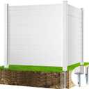 VEVOR Outdoor Privacy Screens, 50" W x 50" H Air Conditioner Fence, Pool Equipment Enclosure, Horizontal Vinyl Privacy Fence, Perfect to Enclose Trash Can and A/C Units (2-Panel)