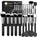 Makeup Brushes Set, Mlemle Professional 25 Pcs Makeup Kit, Include Foundation Powder Blush Concealers Eye shadows 21 Pcs Makeup Brushes and 2 Powder Puff, 2 Makeup Sponge(B01-Black)