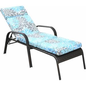 JMGBird 73" Outdoor Chaise Lounge Cushion - Waterproof Tri-Fold Patio Chair Cushion with Removable Cover, Thick Padded for Pool Garden Furniture, 74*21*3 Inch