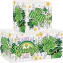 Clastyle Saint Patrick's Day Clover Kid Storage Basket Set Foldable Closet Clothes Organizer Nursery Toddler Lucky Toy Bin Girl Boy Book Shelf Basket