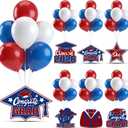 6 Sets 2026 Graduation Balloon Stand Kit for Table Red Blue Whilt Balloon Class of 2026 Congrats Grad Table Centerpiece Grad Prom Themed Decoration for Grad School & College Ceremonies Party Supplies