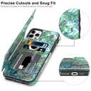 LETO for iPhone 12 Mini Pro Case,iPhone 12 Mini Case,Flip Folio Leather Wallet Cover with Fashion Flower Designs for Girls Women,Card Slots Kickstand Protective Phone Shell Green Oyster Shell