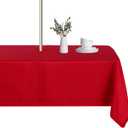 LUSHVIDA Rectangle Outdoor Tablecloth with Umbrella Hole and Zipper, 60x102 Inch Red, Washable Waterproof Table Cloth Spill Proof Wrinkle Free Table Cover for Patio Spring Summer Picnic BBQS