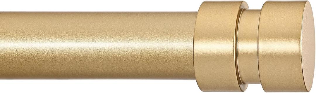 Briofox Gold Curtain Rods for Windows 48 To 84 Inch Heavy Duty Modern End Cap 1 Inch Curtain Rods Adjustable Decorative Drapery Rod for Home,Office,Apartment,Farmhouse