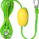 Obcursco Kayak Tow Line, Drift Sock Anchor Rope for Fishing Boat, Buoy Float Docks for Lake Jet Ski Boat Accessories (12-20FT) (Yellow/Green)
