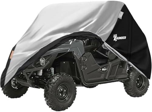 JUSTHUNDER UTV Cover Heavy Duty - All-Weather Protection Side by Side Cover 300D UTV Cover 4-6 Seater Compatible with Polaris Ranger RZR Can Am Defender Commander Rhino Pioneer Kawasaki Mule Teryx