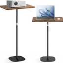 Portable Laptop Floor Stand, Bedside/Sofa Table with Height Adjustable 18''~47'', Stylish Movable Workstation Floor Standing Desk for Office, Meeting Room, Living Room Easy Assembly, Black
