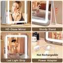 halumao Vanity Mirror with Lights, 14.5" Light Up Makeup Mirror, LED Makeup Mirror with Lights for Bedroom Tabletop, Smart Touch Control 3 Colors Dimmable, 360 Rotation