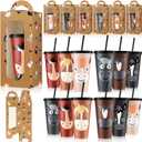 Mifoci 12 Sets Horse Party Favors 24 oz Horse Cups with Lid Straw Plastic Drink Reusable Tumblers Bulk for Christmas Thanksgiving Halloween Birthday Gifts West Party Supplies