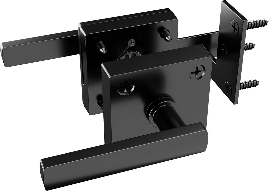 Double Sided Gate Latch for Wooden Fence,Heavy Duty Swinging Door Latch Two Sided Gate Door Latch for Outdoor Fence,Self Locking Gate Latch Gate Hardware for Wood Gates,Pool,Backyard,Garden