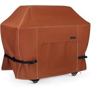 NettyPro Outdoor BBQ Grill Cover 60 Inch 3-4 Burner Waterproof Heavy Duty Patio Barbecue Cover for Weber, Char-Broil, Brinkmann, Jenn Air, Nexgrill Grills and More, Brown