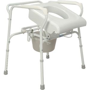 Carex Commode Seat Riser - Toilet Lift Commode Chair For Seniors, Elderly, Handicap - Auto Lifting Toilet Chair, Grey and White