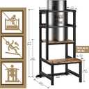 INNOD Kitchen Step Stool for Toddlers, Height Adjustable Toddler Tower with Safety Rail, Steel and Wood Toddler Kitchen Stool Helper Kids, Stool for Kids, Learning Tower, Kids' Desk Brown