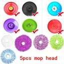 5 Replacement Mop Micro Head Refill for 360 Spin Magic Mop-Microfiber Replacement Mop Head-Round Shape Standard Size