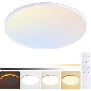 MOONSEA 20 Inch LED Flush Mount Ceiling Light Fixture with Remote Control