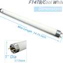 4 Pack F14T8/CW Fluorescent Light Bulb,T8 14 Watts 4100K Cool White T8 Linear Tube, G13 Medium Bi-Pin Base,14.75 inch Overll Length
