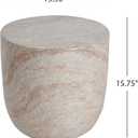 Christopher Knight Home Jaym 15.75" H Indoor Outdoor Accent Side Table, Patio Decorative End Table, Barrel-Shaped Lightweight Concrete Garden Stool for Patio Balcony & Garden Decor, Travertine, 15.50" W x 15.50" D x 15.75" H