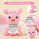 JoycuFF Teen Gifts Trendy Stuff, Christmas Valentines Day Birthday Gifts for Teens Teenage Positive Emotional Support Handmade Crochet Pink Pig Present