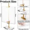 RattanView Gold Adjustable Metal Easel Stand with Acrylic Floating Photo Frame 16.5" Tabletop Metal Standing Easel Display Stand for Display Picture, Frame, Photos, Art, Poster, Signs