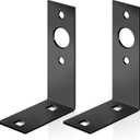 Dunzy 2 Pcs Galvanized Trailer Light Brackets Mounting L Shape Tail Light Bracket for Boat Utility Trailer Parts Accessories, 4.5 x 3 x 1.5 Inch (Black)