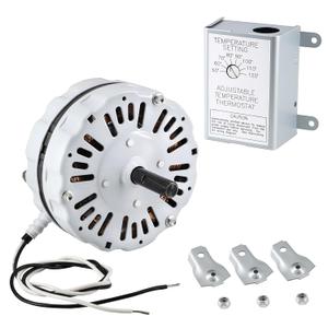 Criditpid Dow-136-0-34-Xin 3/4 Power Vent Attic Fan Motor & 58033 Adjustable Thermostat Switch Kit, Attic Air Vent Fan 3.4 Aamps, 120 Volts, 1100RPM, 58033 Temperature Range 60F to 120F.
