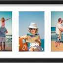 DecorUhome 8x24 Picture Frames Collage Wall Decor, Display 5Pcs 4x6 Photos with Mat or 1Pcs 8x24 Unmatted, 5 4x6 Collage Picture Frames for Wall Mounting, Black