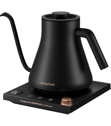 Electric Kettles, Gooseneck Electric Kettle, ±1℉ Temperature Control, Stainless Steel Inner, Quick Heating, for Pour Over Coffee, Brew Tea, Boil Hot Water, 0.9L Black