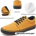 kufeiti Men's Canvas Black Casual Shoes Sneakers Low Top Lace Up Walking Shoes Sneakers for Men (Yellow)