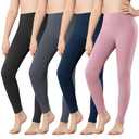Stelle Girls Leggings Yoga Pants Youth Athletic Dance Running Active Tights Pack (BK+CR+NV+PK, 5-6 Years)