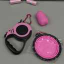 PETIMP Retractable Dog Leash Lightweight 16FT Leash, with Folding Bowl,Dispenser,Waste Bags, for Small Medium Dogs(Pink)