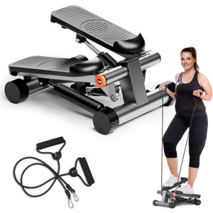 GORISE Steppers for Home Workout - Adjustable Height Stair Stepper with Resistance Bands & LCD Monitor