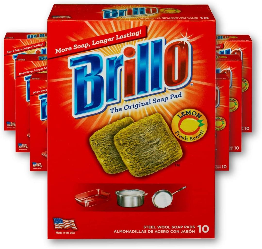 Brillo Steel Wool Soap Pads Lemon, 10 Count