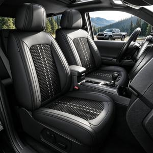NUWQICD for Toyota Tacoma Seat Covers 2024 2025 2026 Gen 4Th Sr/Sr5/Trd Prerunner/TRD Sport/TRD Off-Road/Limited Ice Silk Seat Cushion(2 PCS Front Seat, Black)