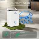 Energy Star Certified Dehumidifier for Home and Basement, Portable Dehumidifier with Drain Hose and Water Tank, Quiet Dehumidifiers for Bedroom, Living Room, Garage. (80 Pints)