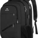 MATEIN 18.4 Inch Laptop Backpack 50 L, Extra Large Anti Theft Carryon Backpack TSA Approved, Work Business Bag with Multiple Compartments & Luggage Strap for Travel, Gifts for Men Women, Black