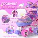 METROLLER Kids Roller Skates Girls Ages 4-6 5-8 8-12 Adjustable Toddler Roller Skates Shining Wheels Little Unicorn Sports Outdoors
