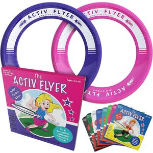 Activ Life Kids Flying Rings (2 Pack) They Fly Straight & Dont Hurt, 80% Lighter Than Standard Rings - Replace Screen Time with Healthy Family Fun - Get Outside & Play (Pink/Purple)