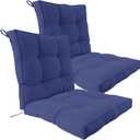 2 Piece Outdoor Patio Chair Cushions, Fade Resistant Outdoor Cushions for Patio Furniture, 6 inch Thickened Rocking Chair Cushions Set (Blue, 24x24x6 inch - 2 Pieces)